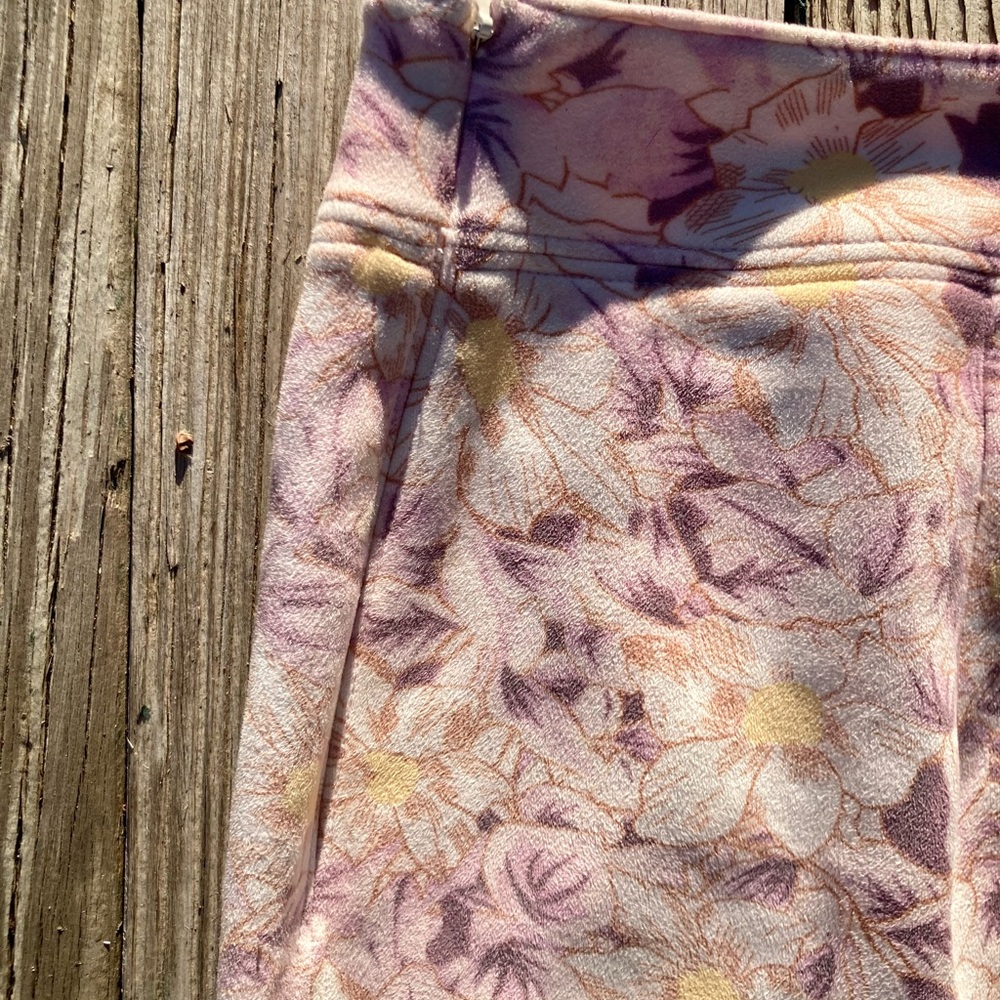 🆕 NWT by Anthropologie Skye Floral Lavender/Cream Ruffle Faux Wrap Skirt Sz 12 - Picture 13 of 16